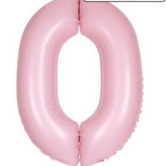Number 0 Pastel Pink Air Fill Foil Balloon 86 cm / 34 inch