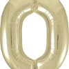 Giant Gold Foil Number 0 Balloon 86 cm / 34 inch