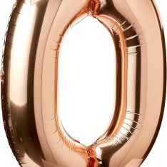 34" Giant Rose Gold Foil Number 0 Balloon 86 cm / 34 inch