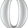 Birthday Candle - 8 cm - Metallic Silver Number -0 Colour - 1 Count (Pack of 1)