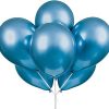 11" Latex Blue Platinum Balloons, Pack of 6