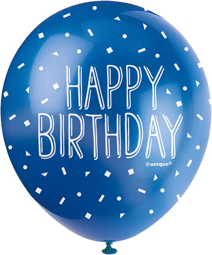 12" Latex Assorted Happy Birthday Balloons, Pack of 5 - Image 2