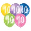 12" Latex Assorted Number 10 Birthday Balloons, Pack of 5