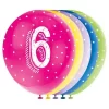 12" Latex Assorted Number 6 Birthday Balloons, Pack of 5