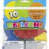 12" Latex Assorted Colour Party Balloons, Pack of 10