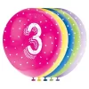 12" Latex Assorted Number 3 Birthday Balloons, Pack of 5