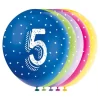 12" Latex Assorted Number 5 Birthday Balloons, Pack of 5