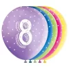 12" Latex Assorted Number 8 Birthday Balloons, Pack of 5