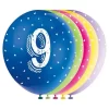 12" Latex Assorted Number 9 Birthday Balloons, Pack of 5