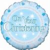 18" Foil Blue Bunting Christening Balloon