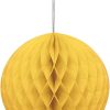 Yellow Tissue Paper Honeycomb Ball
