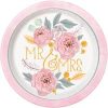 23cm Painted Pink Floral "Mr. & Mrs." Bridal Shower Plates, Pack of 8