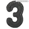 Black Glitz Prismatic Number 3 Helium Foil Giant Balloon 86 cm / 34 inch