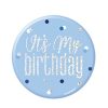 3" Glitz Blue & Silver Birthday Badge
