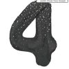 Black Glitz Prismatic Number 4 Helium Foil Giant Balloon 86 cm / 34 inch