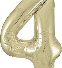 Giant Gold Foil Number 4 Balloon 86 cm / 34 inch