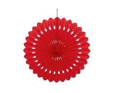 40cm Red Tissue Paper Fan Decoration