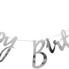 4ft Silver Happy Birthday Banner
