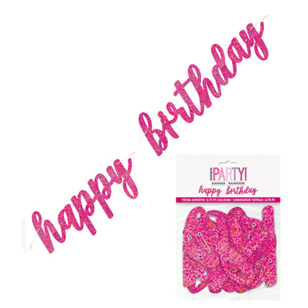 Prismatic Pink Birthday Banner