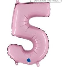 Number 5 Pastel Pink Air Fill Foil Balloon 86 cm / 34 inch