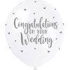 12" Pearlised Latex Congratulations on Your Wedding Balloons, Pack of 5