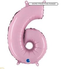 Number 6 Pastel Pink Air Fill Foil Balloon 86cm / 34 in Copy Copy
