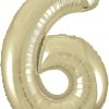 34" Giant Gold Foil Number 6 Balloon 86 cm / 34 inch