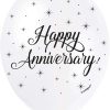 12" Pearlised Latex Happy Anniversary Balloons, Pack of 5