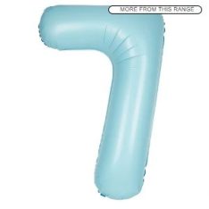 Matte Powder Blue Number 7 Helium Foil Giant Balloon 86 cm / 34 inch