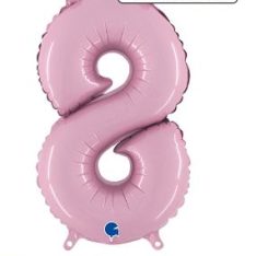 Number 8 Pastel Pink Air Fill Foil Balloon 86 cm / 34 inch