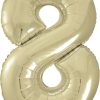 34" Giant Gold Foil Number 8 Balloon 86 cm / 34 inch