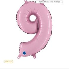 Number 9 Pastel Pink Air Fill Foil Balloon 86 cm / 34 inch