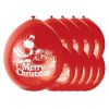 9" Latex Santa Merry Christmas Balloons, Pack of 10