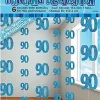 5ft Hanging Glitz Blue Prism 90th Birthday Decorations, Pack of 6