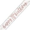 9ft Foil Glitz Rose Gold 70th Birthday Banner