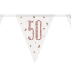 9ft Glitz Rose Gold 50th Birthday Bunting Banner