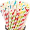 Assorted Striped Paper Smoothie Straws, Pack of 10