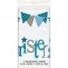 Plastic Blue Bunting Christening Tablecloth, 7ft x 4.5ft