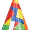 Building Blocks Birthday Party Hats, Pack of 8