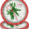 18cm Candy Cane Christmas Party Plates, Pack of 8
