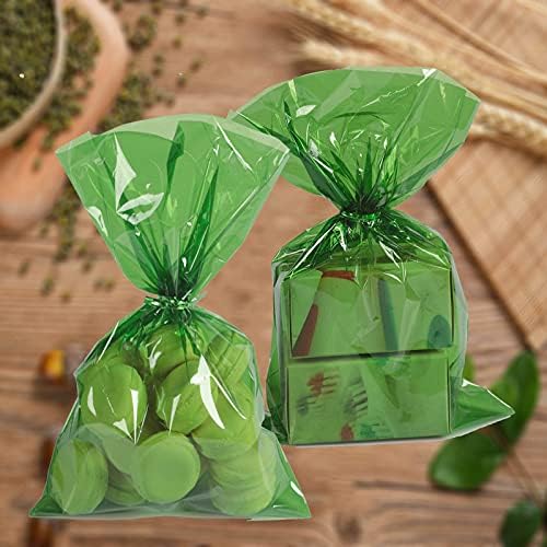Cellophane Lime Green Party Bags, Pack of 30
