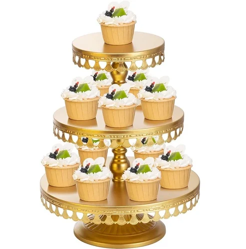 Cupcake Stand – Gold Foil Confetti Design