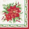Festive Poinsettia Christmas Luncheon Napkins, 16ct