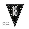 GLITZ 18 Black Flag Banner, 9 ft, Prismatic Plastic