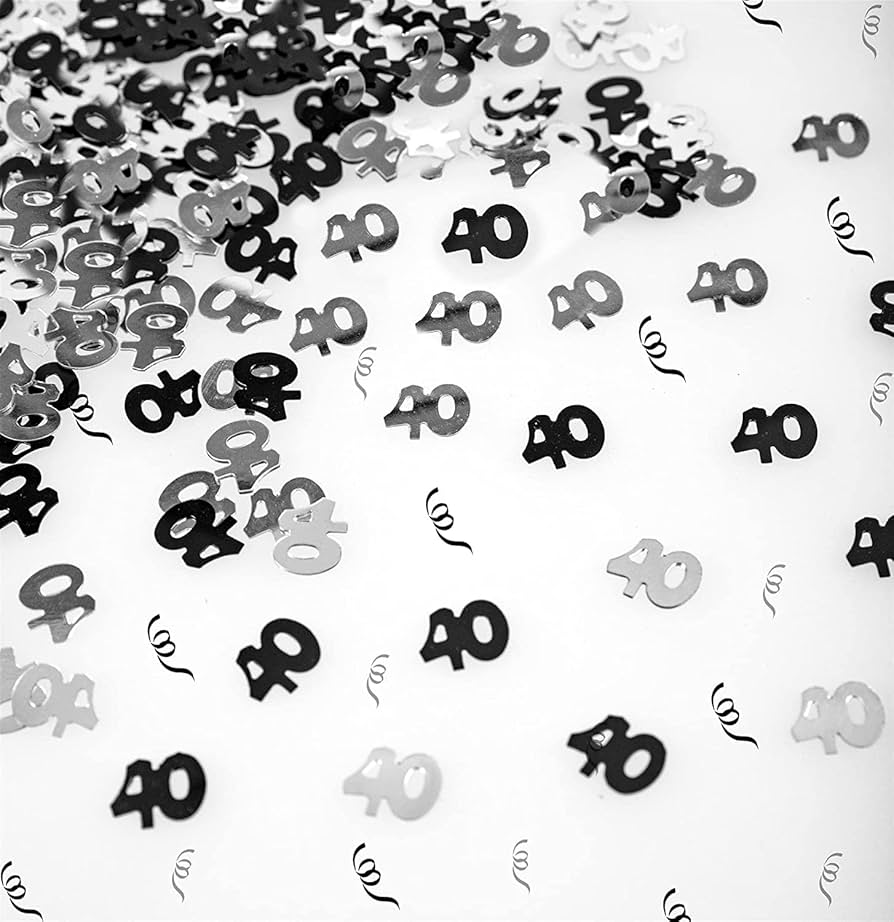 GLITZ 40 Black Foil Confetti, 14g