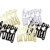 GLITZ Happy Birthday Black Foil Confetti, 14g
