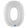 Giant Foil Number 0 Balloon - 86 cm - Matte White