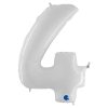 Giant Foil Number 4 Balloon - 86 cm - Matte White