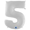 Giant Foil Number 5 Balloon - 86 cm - Matte White