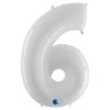 Giant Foil Number 6 Balloon - 86 cm - Matte White
